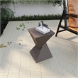 LeisureMod Fiberstone Side Table Square End Table Glint Series in Gray