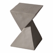 LeisureMod Fiberstone Side Table Square End Table Glint Series in Gray