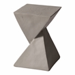 LeisureMod Fiberstone Side Table Square End Table Glint Series in Gray