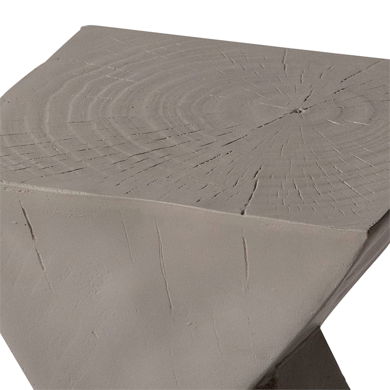 LeisureMod Fiberstone Side Table Square End Table Glint Series in Gray