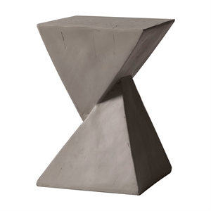 LeisureMod Fiberstone Side Table Square End Table Glint Series in Gray