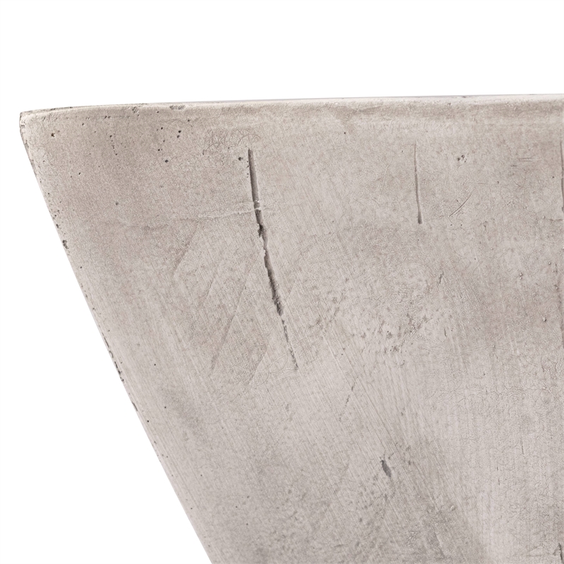 LeisureMod Fiberstone Side Table Square End Table Glint Series in Marble White