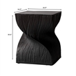 LeisureMod Fiberstone Side Table Square Accent End Table Onyx Series in Black