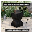 LeisureMod Fiberstone Side Table Square Accent End Table Onyx Series in Black