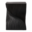 LeisureMod Fiberstone Side Table Square Accent End Table Onyx Series in Black