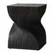 LeisureMod Fiberstone Side Table Square Accent End Table Onyx Series in Black