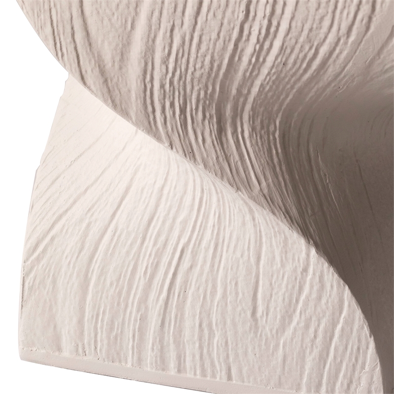 LeisureMod Fiberstone Side Table Square Accent End Table Onyx Series in Cream
