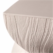 LeisureMod Fiberstone Side Table Square Accent End Table Onyx Series in Cream