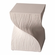 LeisureMod Fiberstone Side Table Square Accent End Table Onyx Series in Cream
