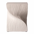 LeisureMod Fiberstone Side Table Square Accent End Table Onyx Series in Cream