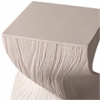 LeisureMod Fiberstone Side Table Square Accent End Table Onyx Series in Cream