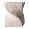 LeisureMod Fiberstone Side Table Square Accent End Table Onyx Series in Cream