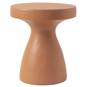 LeisureMod 16&quot Wide Round Fiberstone Side Table Wisp Series in Pink