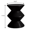 LeisureMod Round Side Table in ABS Plastic Double-Hourglass Design in Black