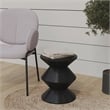 LeisureMod Round Side Table in ABS Plastic Double-Hourglass Design in Black