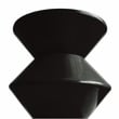 LeisureMod Round Side Table in ABS Plastic Double-Hourglass Design in Black