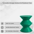 LeisureMod Round Side Table in ABS Plastic Double-Hourglass Design in Green