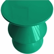 LeisureMod Round Side Table in ABS Plastic Double-Hourglass Design in Green