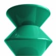 LeisureMod Round Side Table in ABS Plastic Double-Hourglass Design in Green
