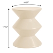 LeisureMod Round Side Table in ABS Plastic Double-Hourglass Design in Ivory