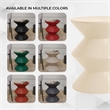 LeisureMod Round Side Table in ABS Plastic Double-Hourglass Design in Ivory