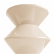 LeisureMod Round Side Table in ABS Plastic Double-Hourglass Design in Ivory