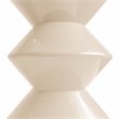 LeisureMod Round Side Table in ABS Plastic Double-Hourglass Design in Ivory