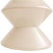 LeisureMod Round Side Table in ABS Plastic Double-Hourglass Design in Ivory