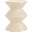 LeisureMod Round Side Table in ABS Plastic Double-Hourglass Design in Ivory