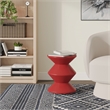 LeisureMod Round Side Table in ABS Plastic Double-Hourglass Design in Red
