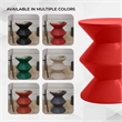 LeisureMod Round Side Table in ABS Plastic Double-Hourglass Design in Red