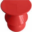 LeisureMod Round Side Table in ABS Plastic Double-Hourglass Design in Red
