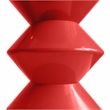 LeisureMod Round Side Table in ABS Plastic Double-Hourglass Design in Red