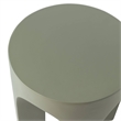 LeisureMod Round Fiberstone Side Table Arched Base Crus Series in Gray
