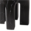 LeisureMod Round Fiberstone Side Table Arched Base Crus Series in Black