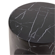 LeisureMod Round Fiberstone Side Table Arched Base Crus Series in Black