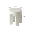 LeisureMod Round Fiberstone Side Table Arched Base Crus Series in White