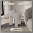 LeisureMod Round Fiberstone Side Table Arched Base Crus Series in White