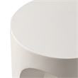 LeisureMod Round Fiberstone Side Table Arched Base Crus Series in White