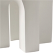 LeisureMod Round Fiberstone Side Table Arched Base Crus Series in White