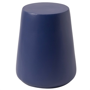 LeisureMod 14&quot Fiberstone Side Table Tapered Base Glint Series in Saphire Blue