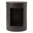 LeisureMod Round Fiberstone Side Table With Open Storage in Black