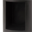 LeisureMod Round Fiberstone Side Table With Open Storage in Black