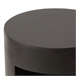 LeisureMod Round Fiberstone Side Table With Open Storage in Black