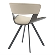 Dining Chair with Curved Open-Back and Iron Legs in Dark Walnut/Light Taupe