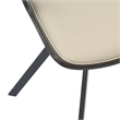 Dining Chair with Curved Open-Back and Iron Legs in Dark Walnut/Light Taupe