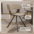 Dining Chair with Curved Open-Back and Iron Legs in Dark Walnut/Light Taupe