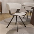 Dining Chair with Curved Open-Back and Iron Legs in Dark Walnut/White