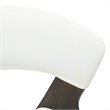 Dining Chair with Curved Open-Back and Iron Legs in Dark Walnut/White