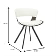 Dining Chair with Curved Open-Back and Iron Legs in Dark Walnut/White